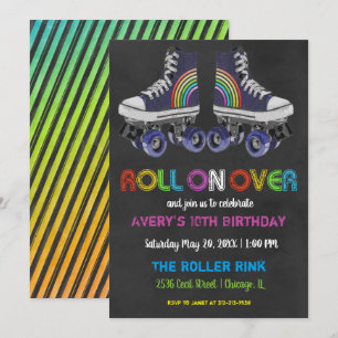Retro Rullskridsko Party Inbjudningar