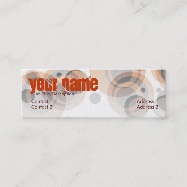 Retro-rundas av Mini-Affärskort Mini Visitkort (Framsida)