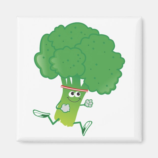 Retro Running Broccoli Magnet (Framsidan)