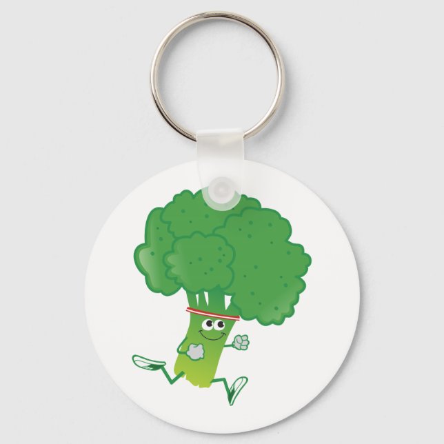 Retro Running Broccoli Nyckelring (Framsida)