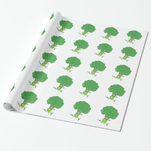 Retro Running Broccoli Presentpapper