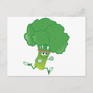 Retro Running Broccoli Vykort