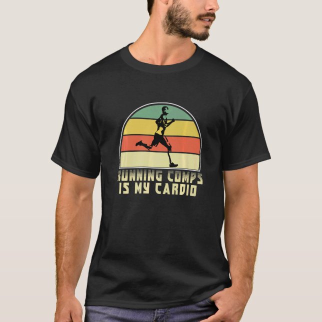 Retro Running Is My Cardio Marathoner Marathon Run T Shirt (Framsida)