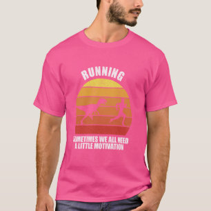 Retro Running T-Rex Shirt Funny Dinosaur Running M T