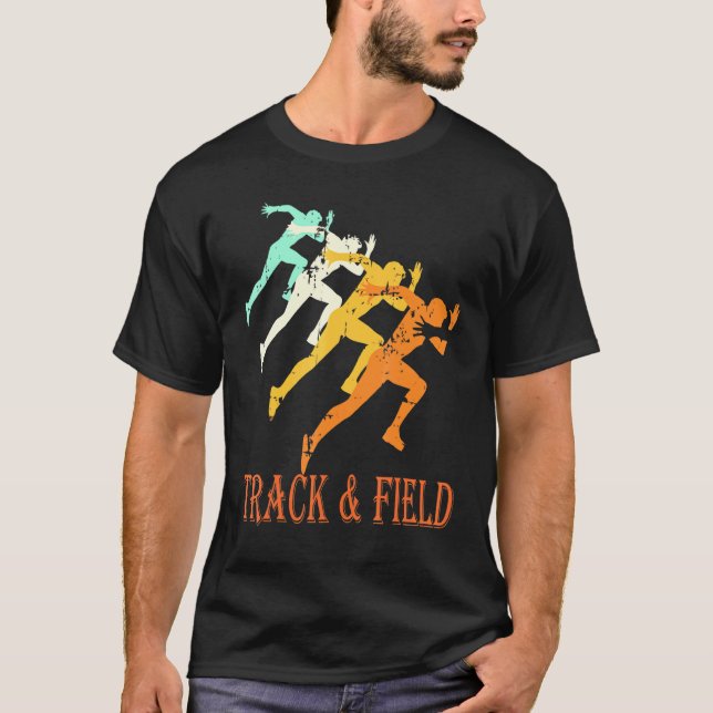 Retro Running Vintage Track och Fält T Shirt (Framsida)