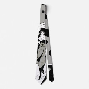 Retro Runway-modell, Vintage Art Deco Mode Slips