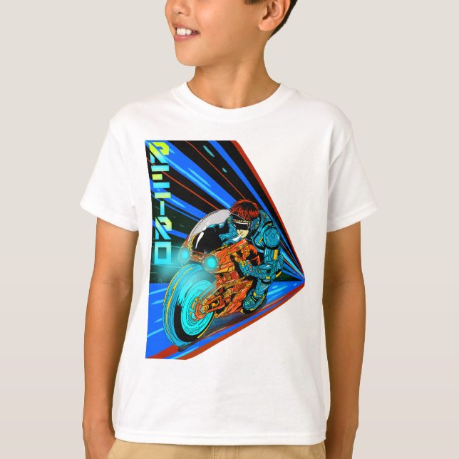 Retro Rush: Neon Velocity T Shirt (Framsida)