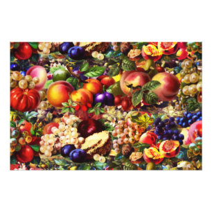 Retro Rustic Fresh Summer Tropical Fruit Vegetable Fototryck