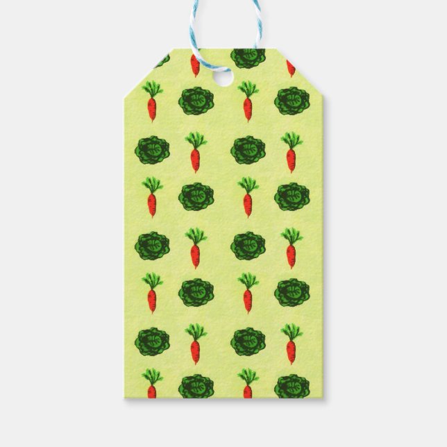 Retro Rustic Greenery Vegetable Garden Watercolor Presentetikett (Framsidan)