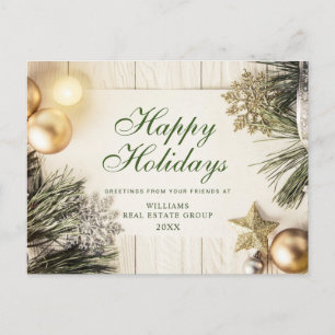 Retro Rustic jul Ornament Corporate Hälsning Helg Vykort