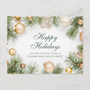 Retro Rustic jul Ornament Corporate Hälsning Helg Vykort
