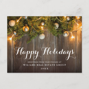Retro Rustic jul Ornament Corporate Hälsning Vykort