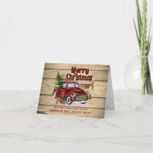 Retro Rustic jul Red Lastbil Corporate Helgdag Kort