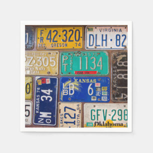 Retro Rusty License Tallrikar Pappersservett