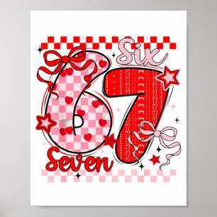 Retro Rutiga Alla Hjärtans Dag Sex Sju Meme 67 Vir Poster