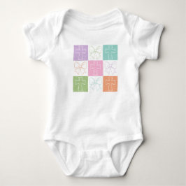 Retro Rutiga Påskkors Coquette Baby  T Shirt