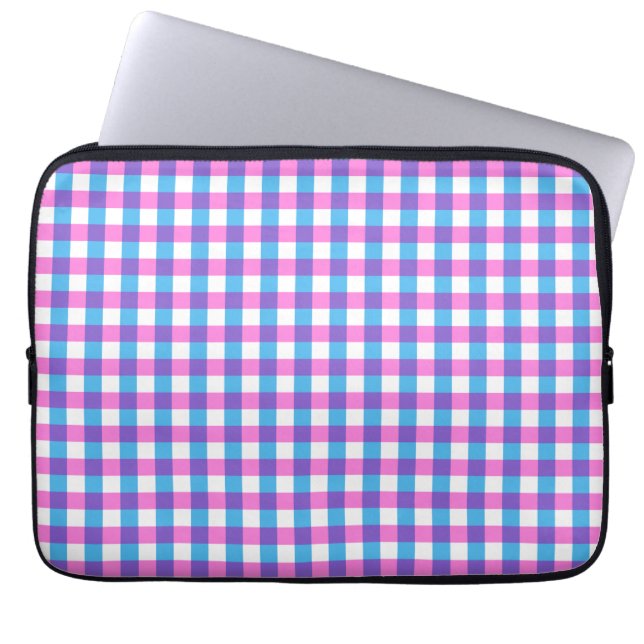 Retro-rutigt färgglatt mönster laptop fodral (Framsidan)