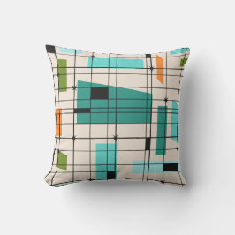 Retro-rutnät och stjärnor utanför dörrfyllning kudde