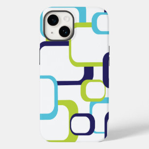 Retro-rutor Geometric Mönster Blue Grönt White