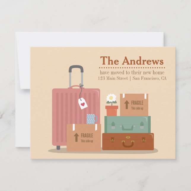 Retro-rutor och resväskor Nya hemmeddelanden Meddelande (Framsida)