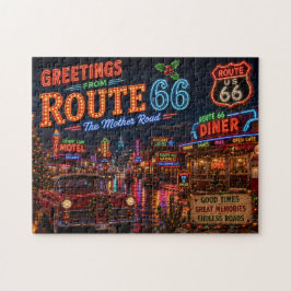 Retro Rutt 66 Jul Neon Äventyr Pussel