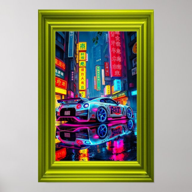 Retro Rutt i Urbant Ljus Poster (Framsidan)
