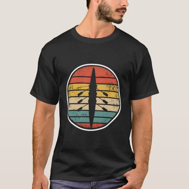 Retro Rving Crew Boat Gift I Rower Row Team T Shirt (Framsida)