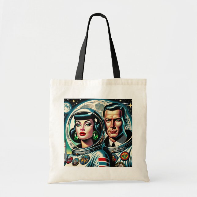 Retro rymdastronauter tygkasse (Framsidan)