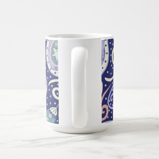 Retro rymdgalaxdesign kaffemugg (Handtag)