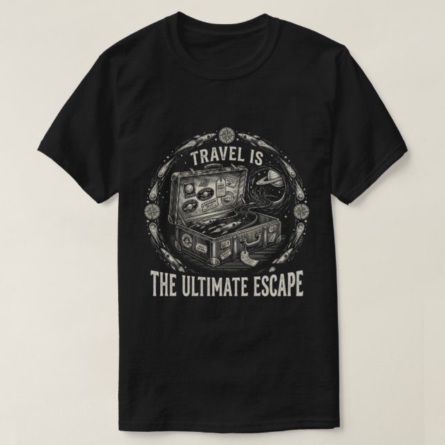Retro Rymdresemalett - Den Ultimata Flykten  T Shirt (Design framsida)