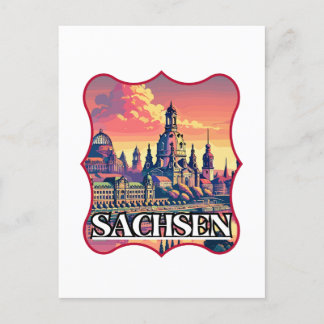 Retro Sachsen Skyline Vykort