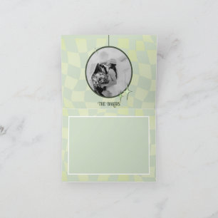 Retro Sage Grönt Bröllop - tack för ditt kort - di