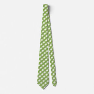 Retro "Sage Grönt Gingham Check" Neck Tie Slips