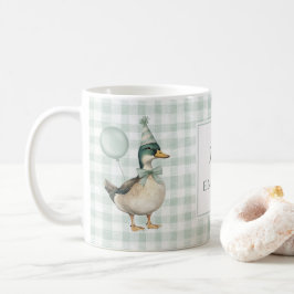 Retro Sage Grönt Mallard Anka Balloon Kaffemugg