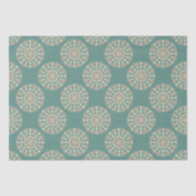 Retro Sage & Sand Ornate Blommigt Polka Dot Mandal
