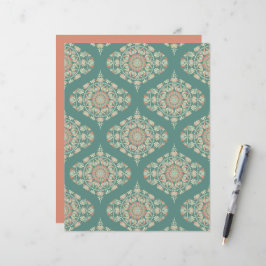 Retro Sage & Sand Ornate Mandala Ogee Damask