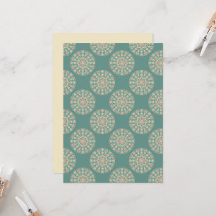 Retro Sage & Sand Ornate Polka Dot Mandala Inbjudningar