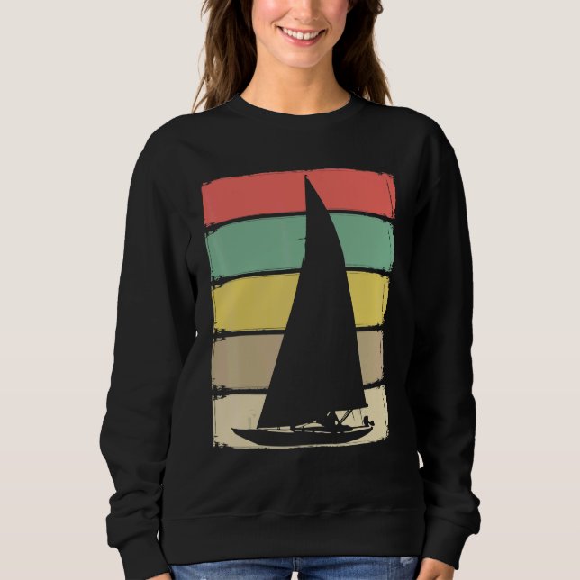 Retro Sailboat Skipper Ship Catamaran Yacht Sail S T Shirt (Framsida)