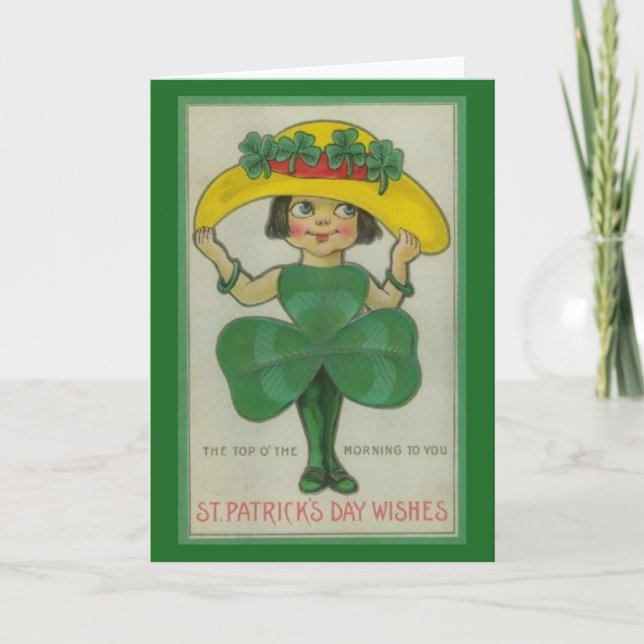 Retro Saint patrick's day-hälsningskort Kort (Framsida)