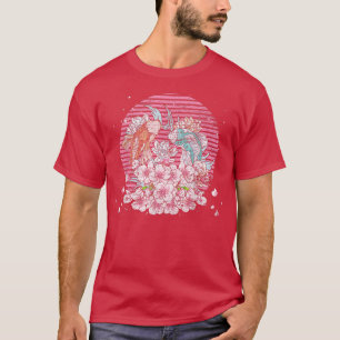 Retro Sakura Taisho Sanke Koi Fish Cherry Blommar T Shirt