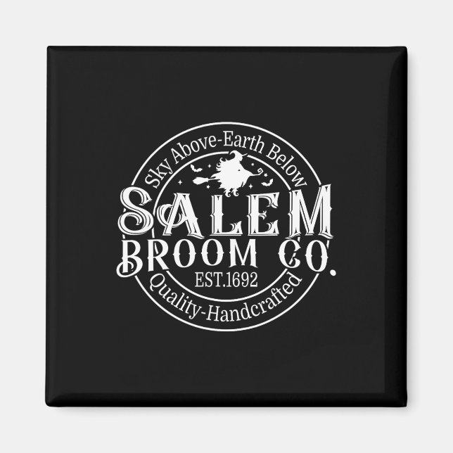 Retro Salem Broom Company Est 1692 Massachusetts H Magnet (Framsidan)