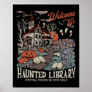 Retro Salem hälsar välkommen till den hemsökta Bib Poster
