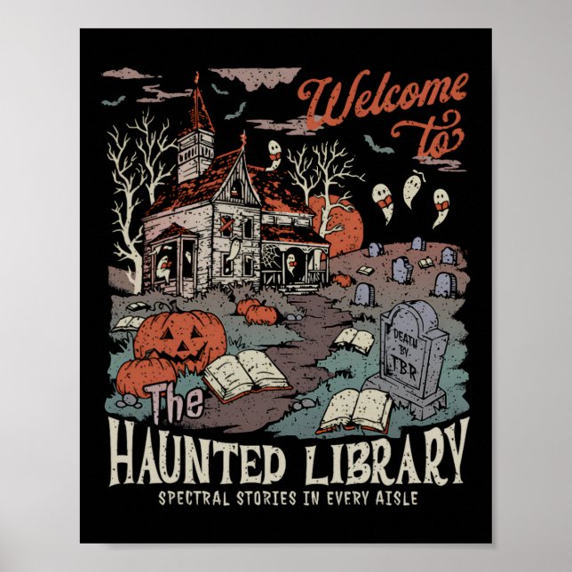 Retro Salem hälsar välkommen till den hemsökta Bib Poster (Framsidan)