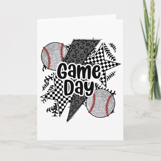 Retro Sälj Spel Dag Rutig Leopard Sälj Mamma Mamma Kort (Framsida)