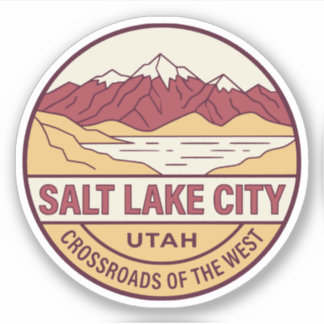 Retro Salt Lake City Utah Vintage Bergssjö Klistermärken
