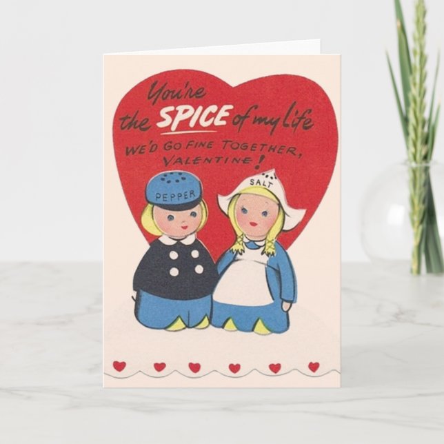 Retro Salt & Pepper Dutch Valentine Day Card Helgkort (Framsida)