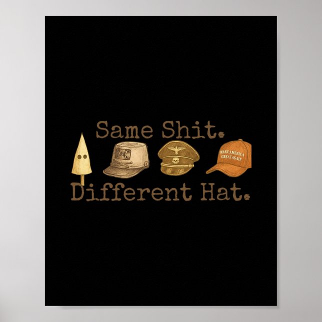 Retro Same Different Hat Funny Trump Political Hum Poster (Framsidan)