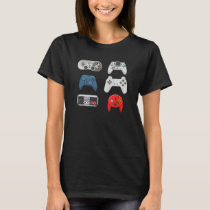 Retro samling datorspelskontroller Spel T Shirt