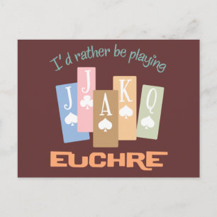 Retro Sämre Play Euchre Vykort
