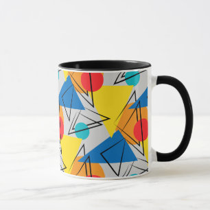 Retro samtidat geometriskt färgrikt mönster mugg